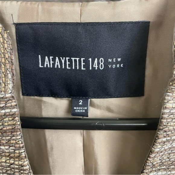 Lafayette 148 New York Metallic Woven Tweed Blazer - Picture 5 of 6